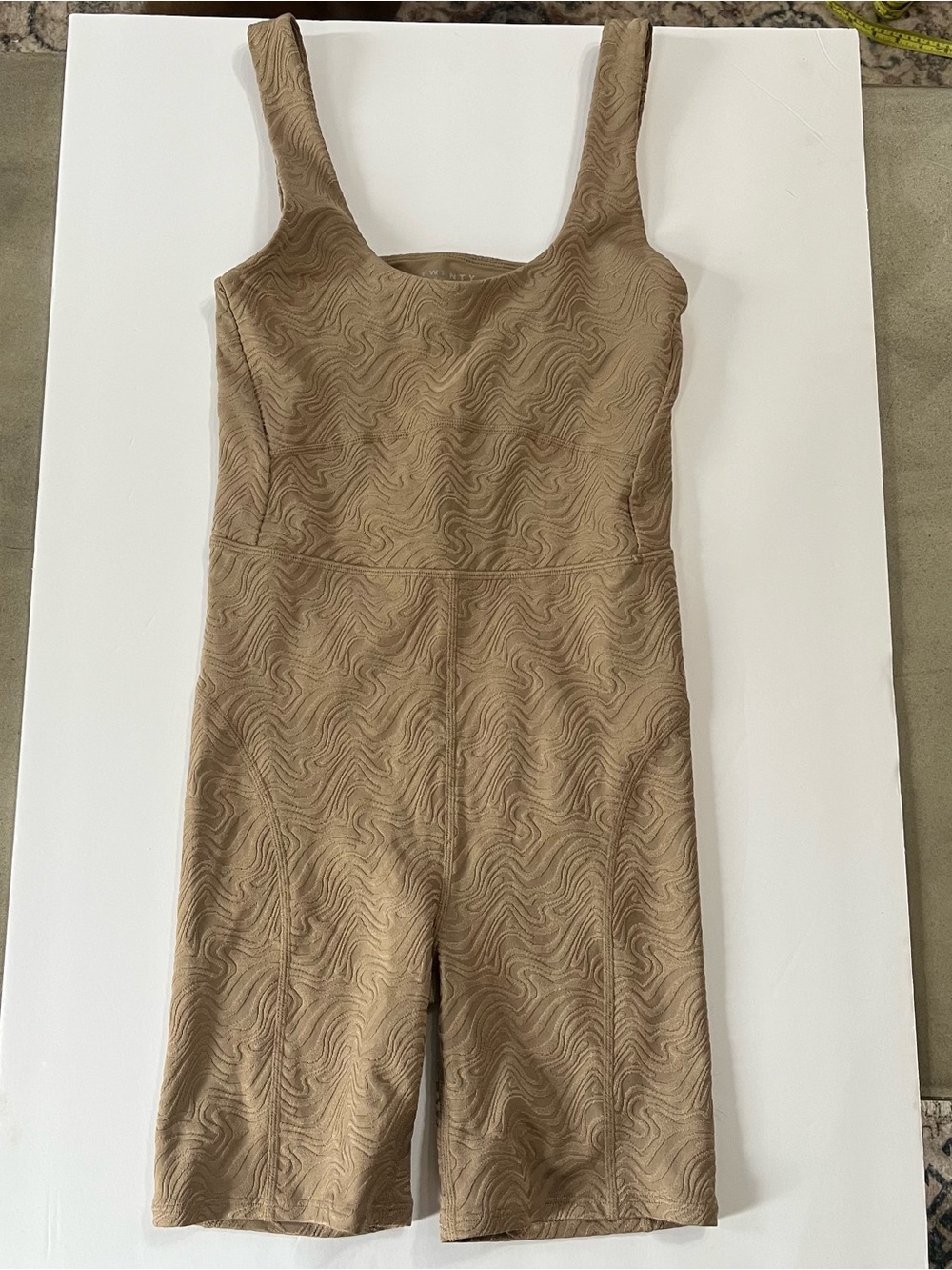 Twenty Montreal 3D Swirl Texture Athletic Bodysuit Mocha Size XS